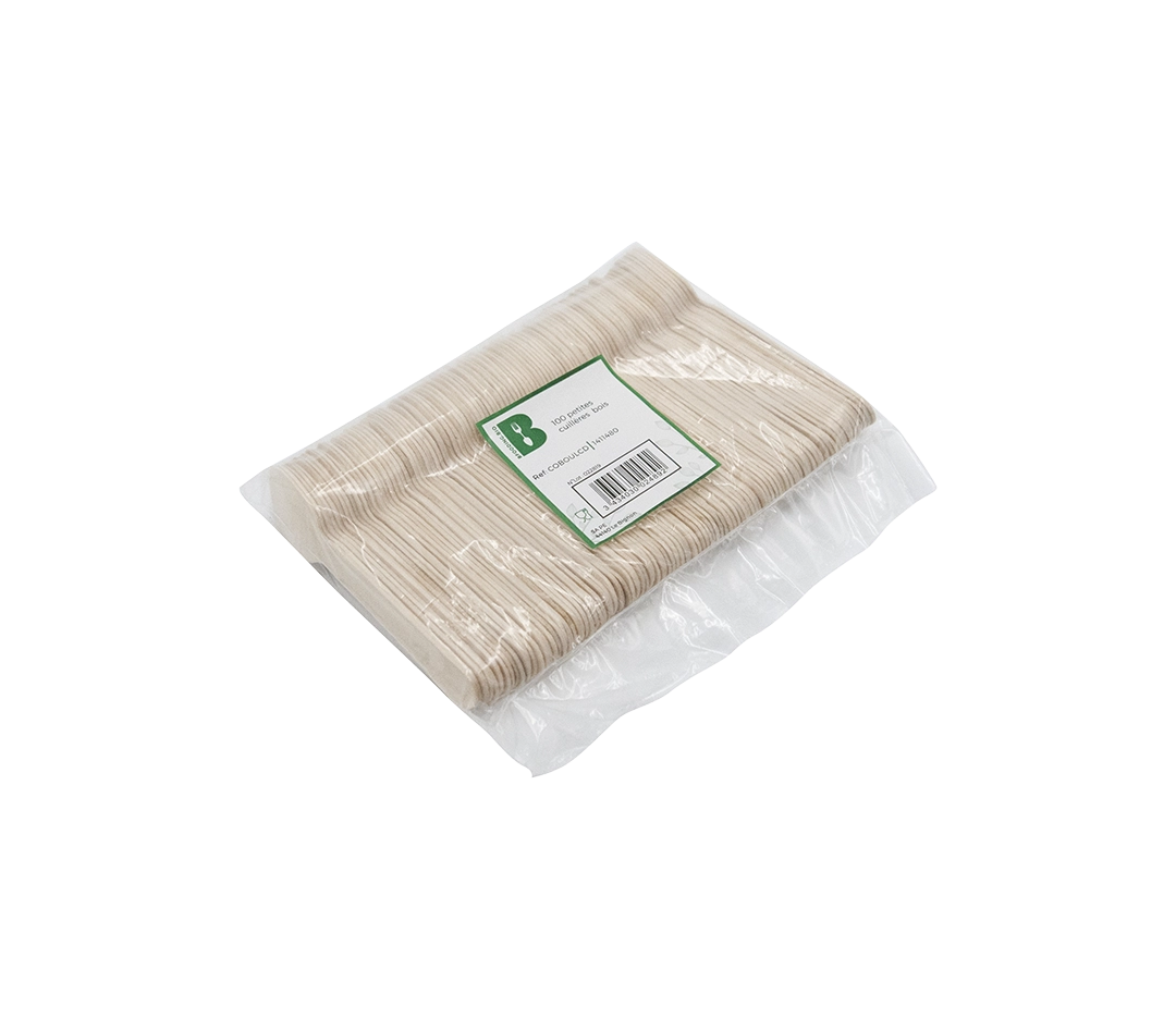Couvert cuillere dessert bois 12,5cm/100