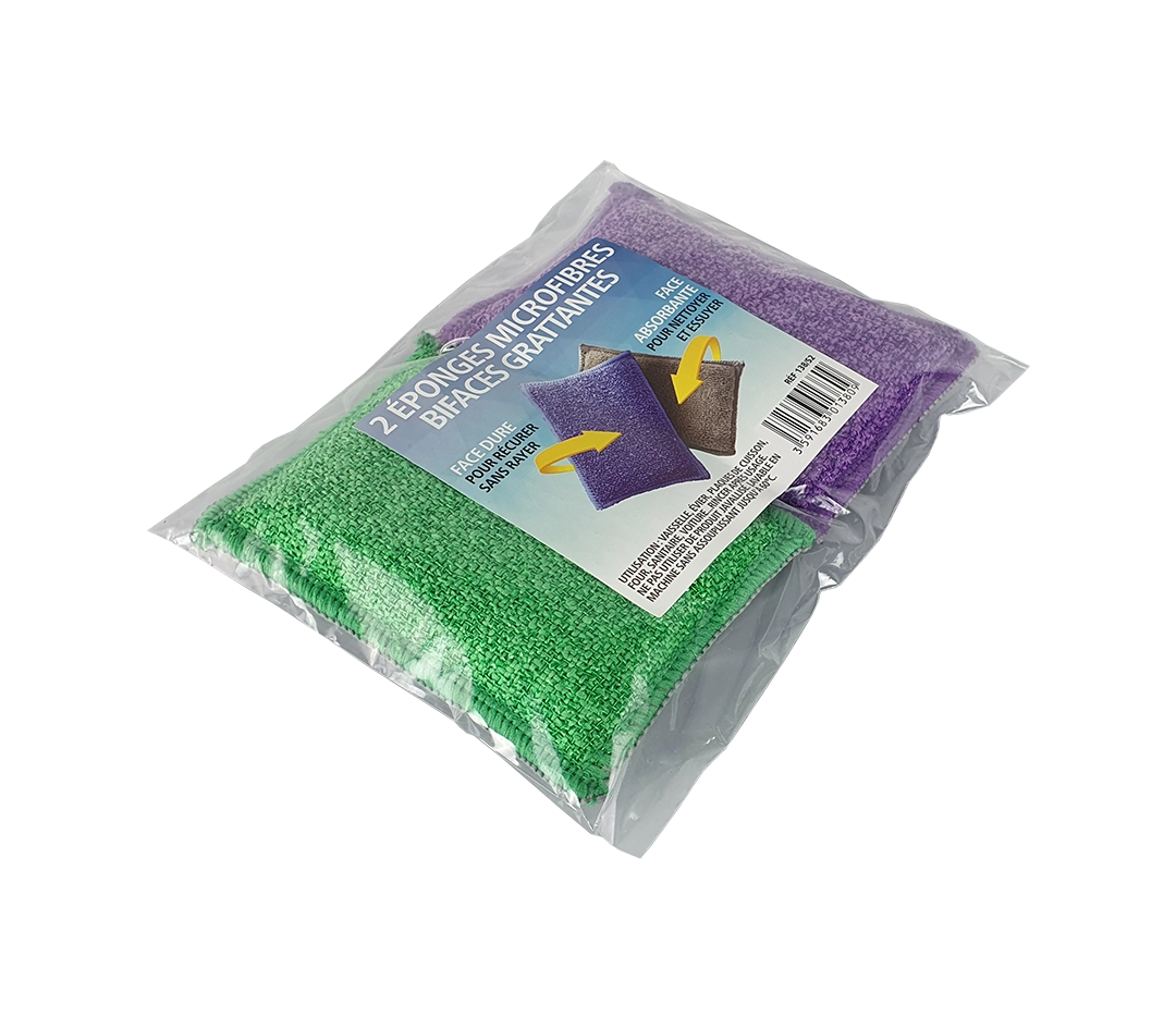 Eponge grattante 2 face microfibre - x2
