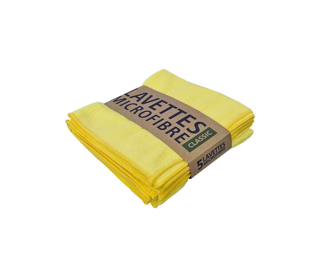 Lavette microfibre jaune 38x38 220gm - x5