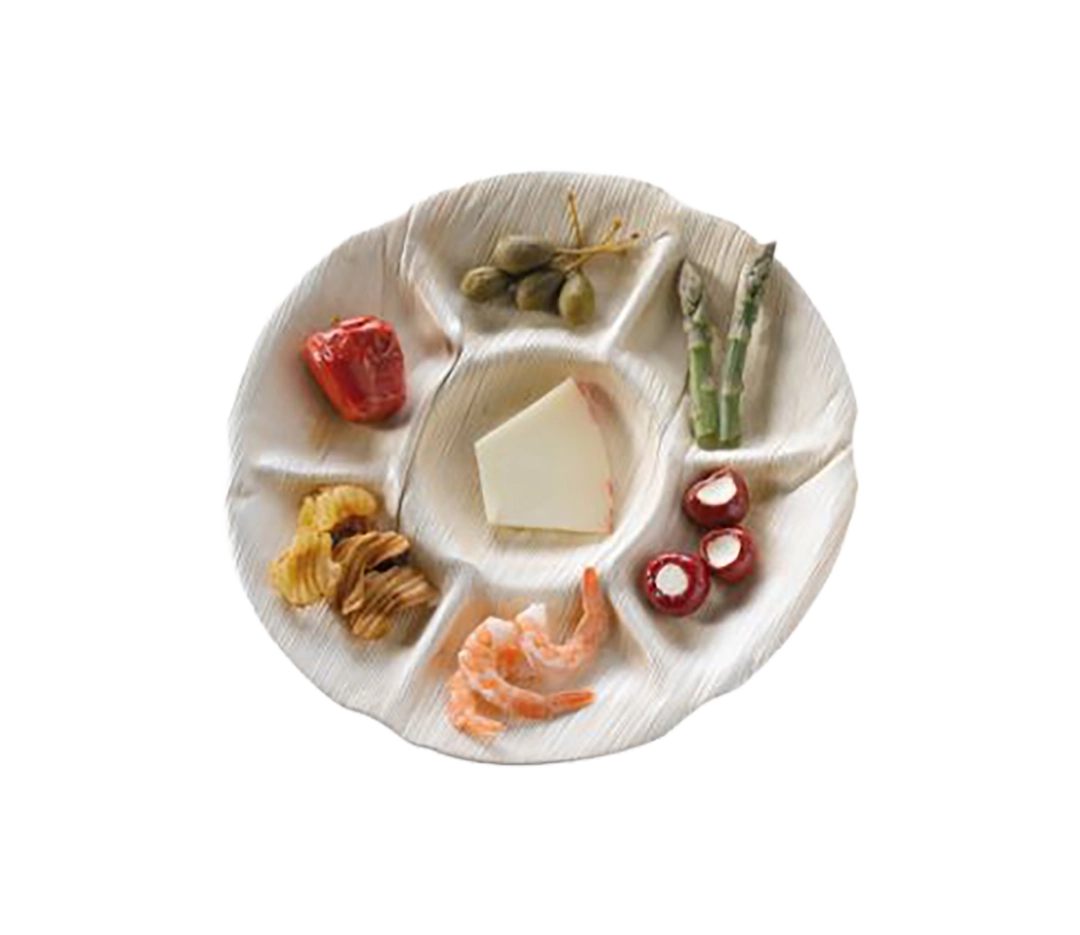 Assiette Ronde Palmier 295mm 7 Compartiments