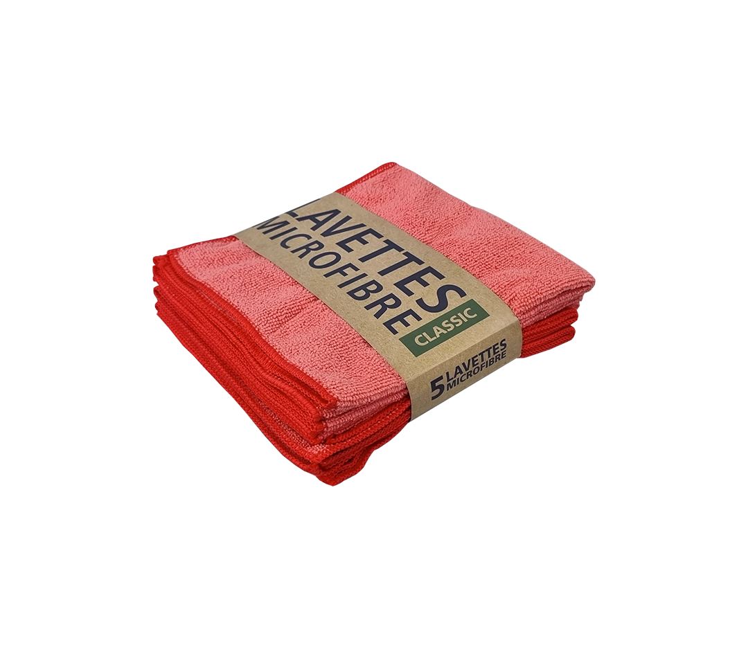 Lavette microfibre rouge 38x38 220gm - x5