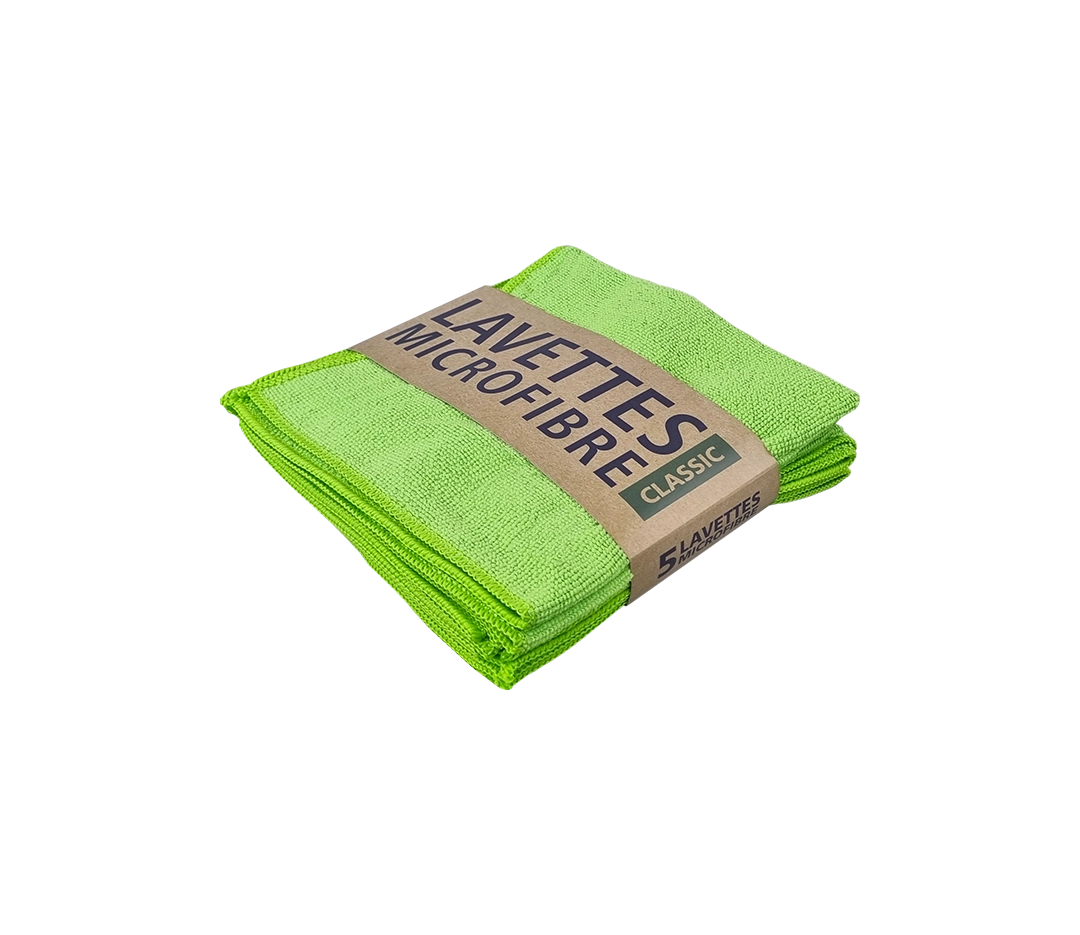 Lavette microfibre verte 38x38 220gm - x5