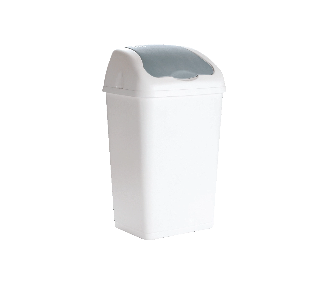 Poubelle blanche clapet basculant - 18L