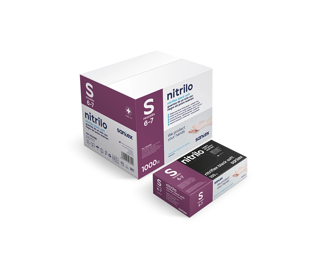 Gant nitrile noir taille S - x100
