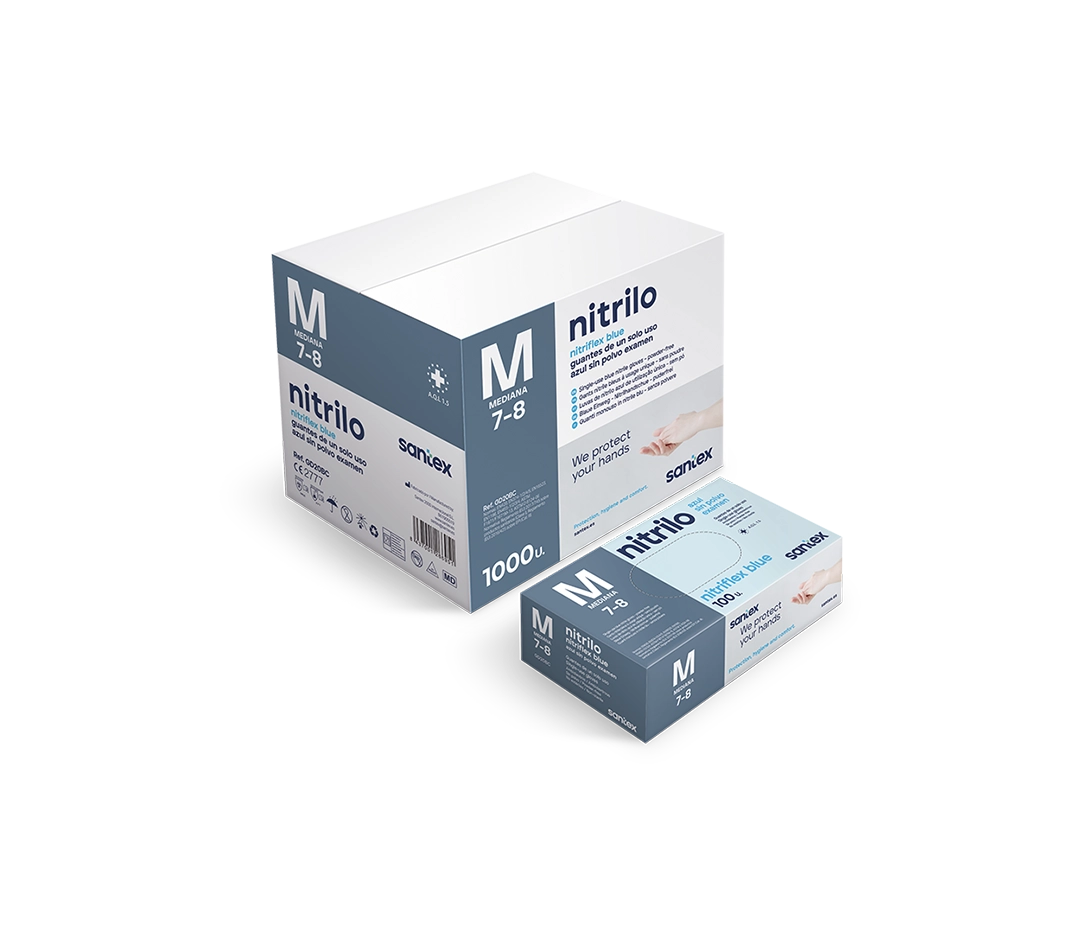 Gant nitrile bleu taille M - x100