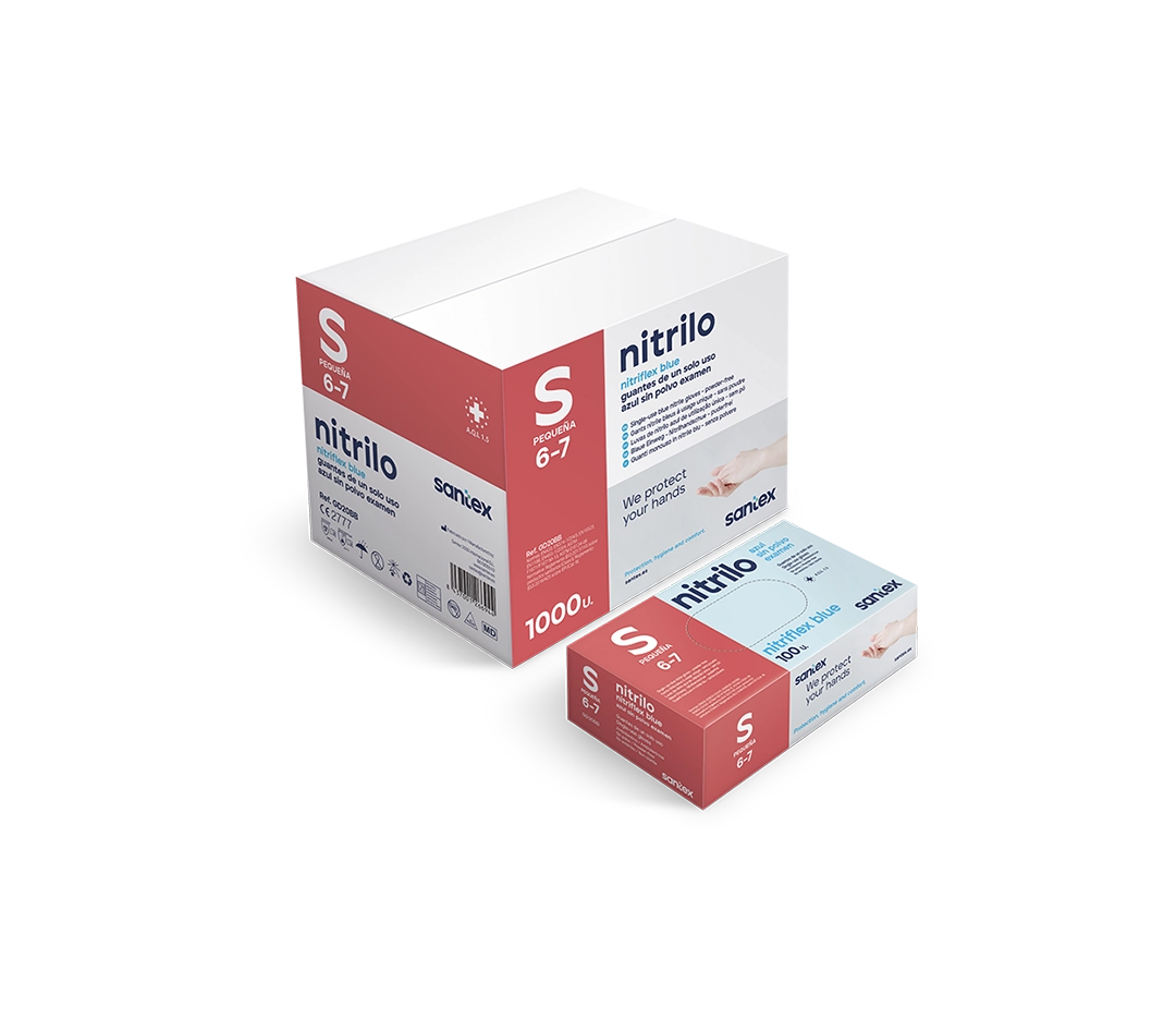 Gant nitrile bleu taille S - x100
