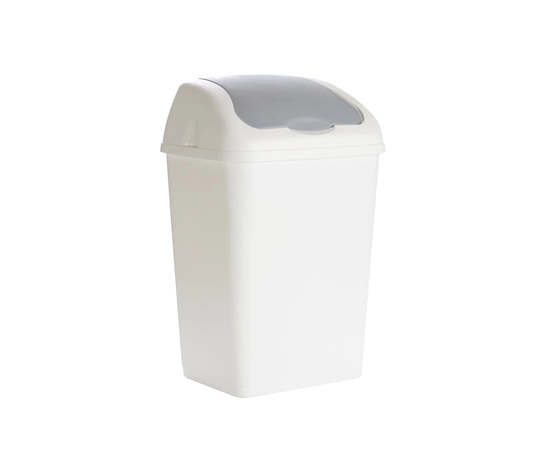 Poubelle blanche clapet basculant 35L