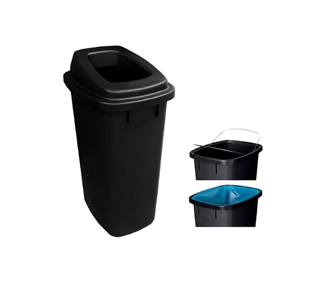 Poubelle Atrium ECO GREEN noire 90L