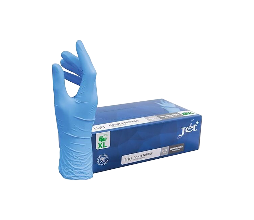 Gants Nitrile Bleu Taille XL - x100