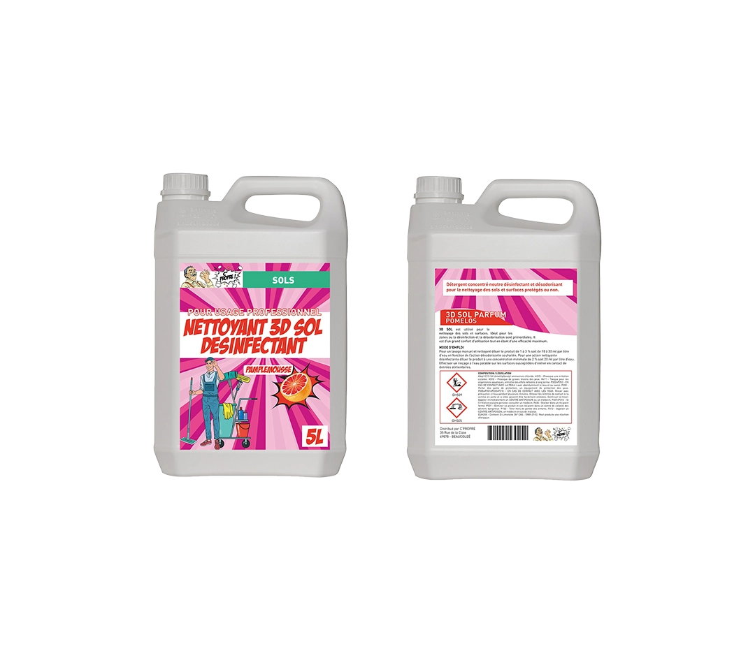 Détergent sol 3D Pomelos - 5L