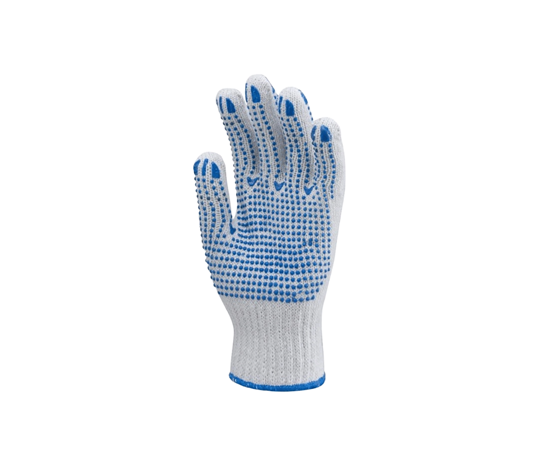 Paire de gant tricoté picots bleus