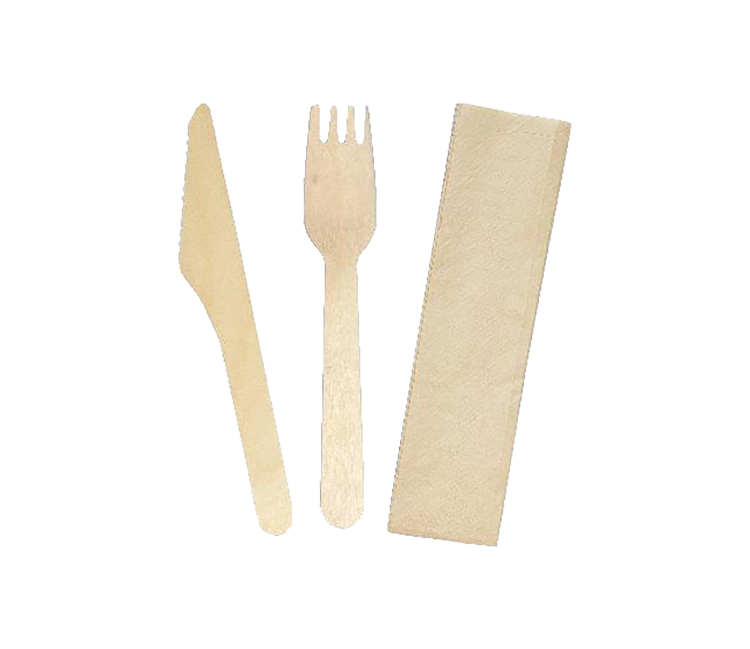Kit bois 2 couverts + serviette / 100