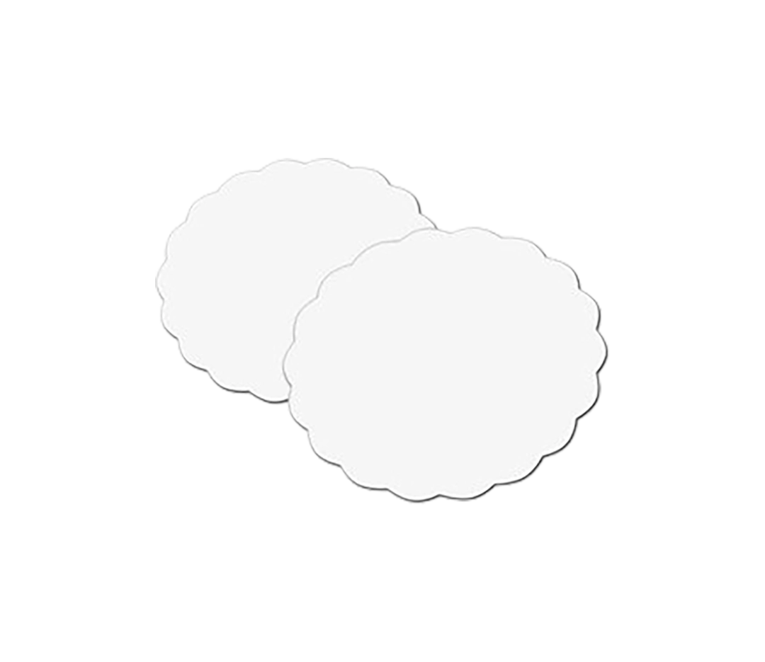 Ronds festonnes blancs 13cm - x250