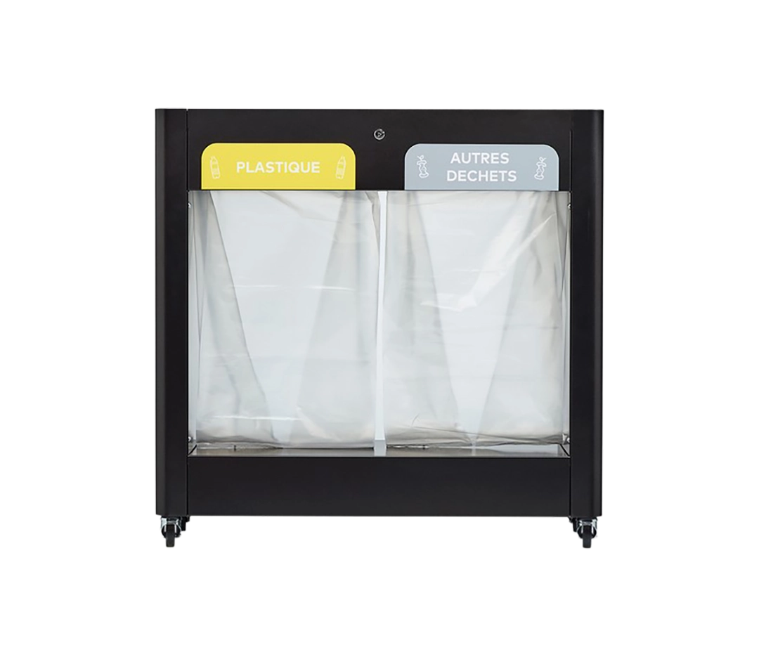 Meuble gris tri vigipirate mobile - 2x110L