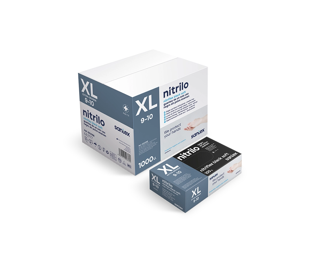 Gant nitrile noir taille XL - x100