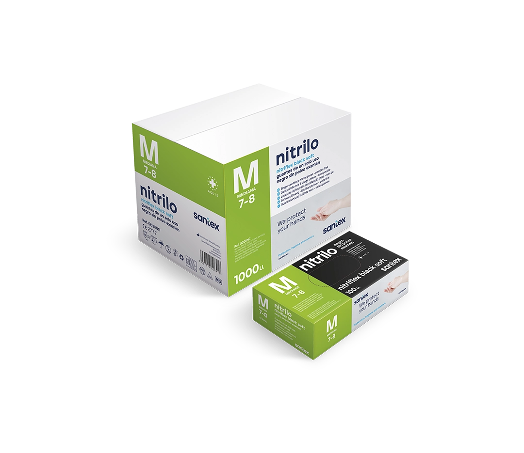 Gant nitrile noir taille M - x100