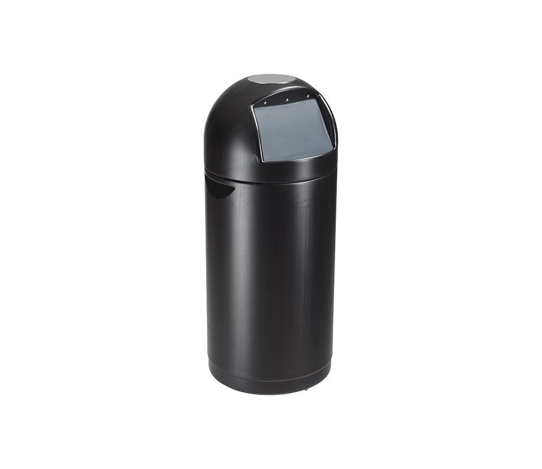 Poubelle trappe sans cendrier noire - 52L