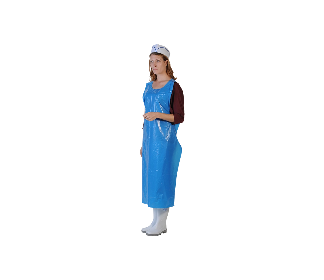 Tablier renforcé PE Bleu 35µ - x50