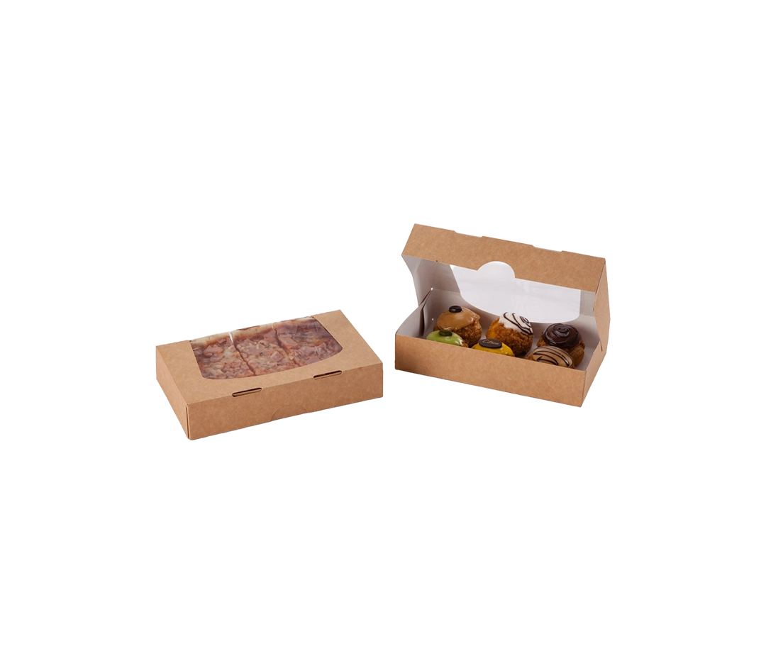 Boîte pâtissière fenêtres 20x12x4 cm - x50