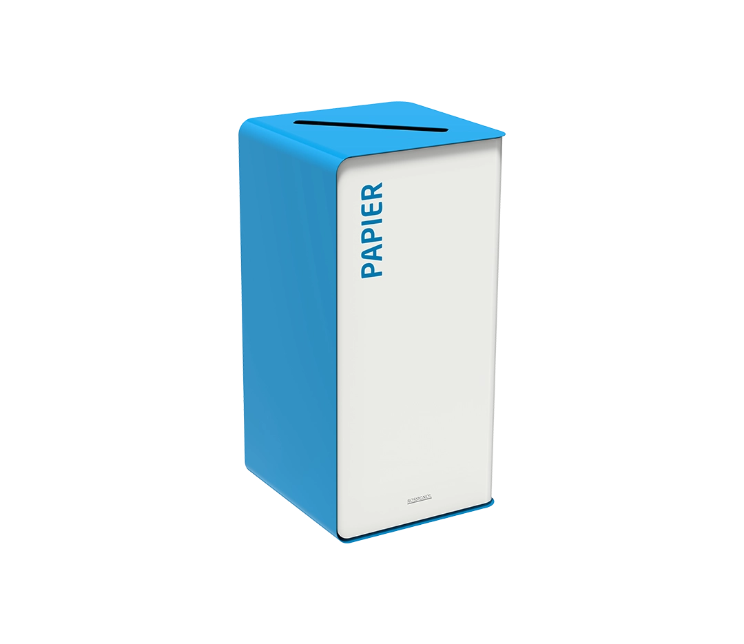 Poubelle de tri 75L - Blanc & Bleu Ciel