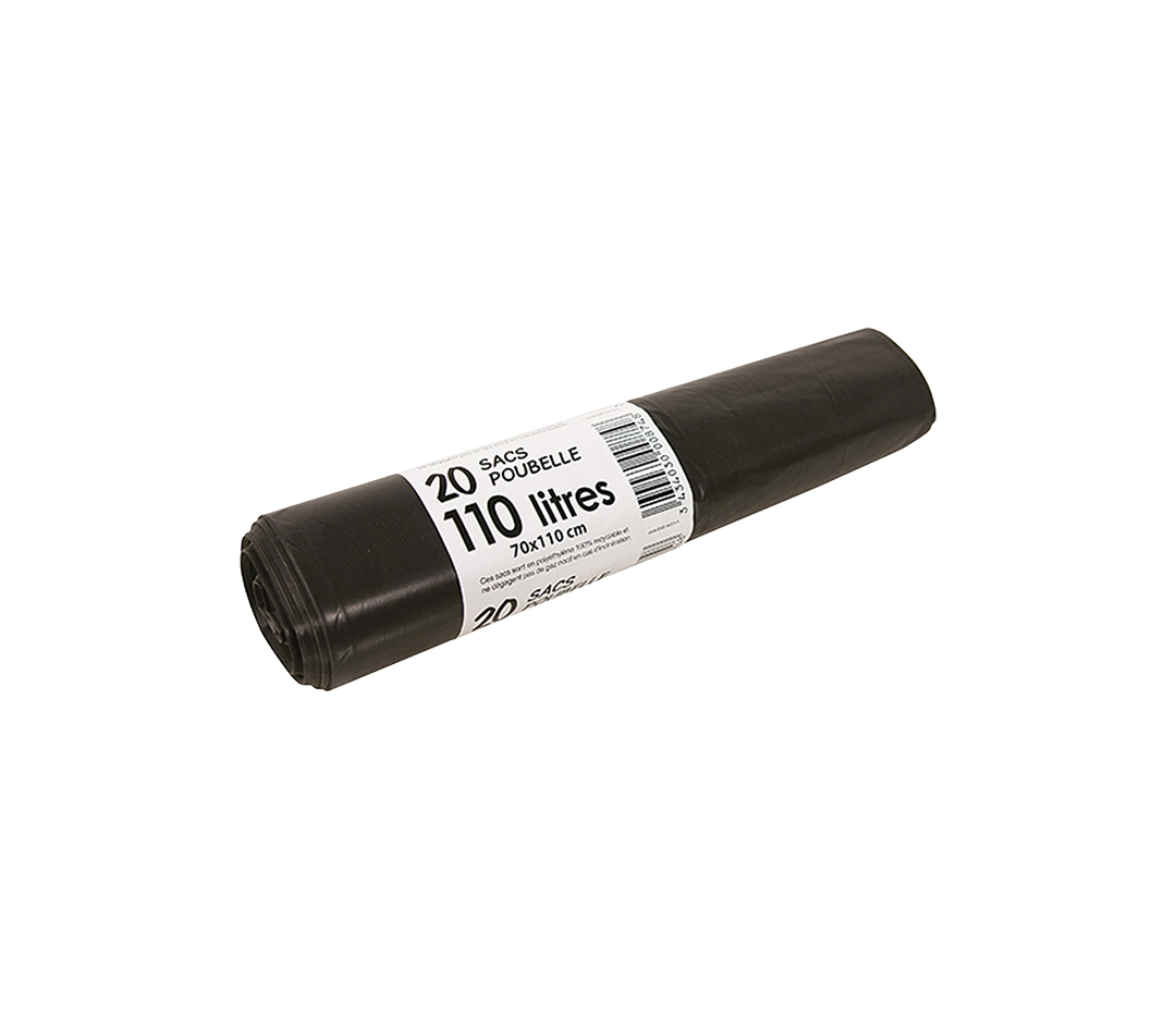 Sacs poubelle noirs PEDB 110L - x25
