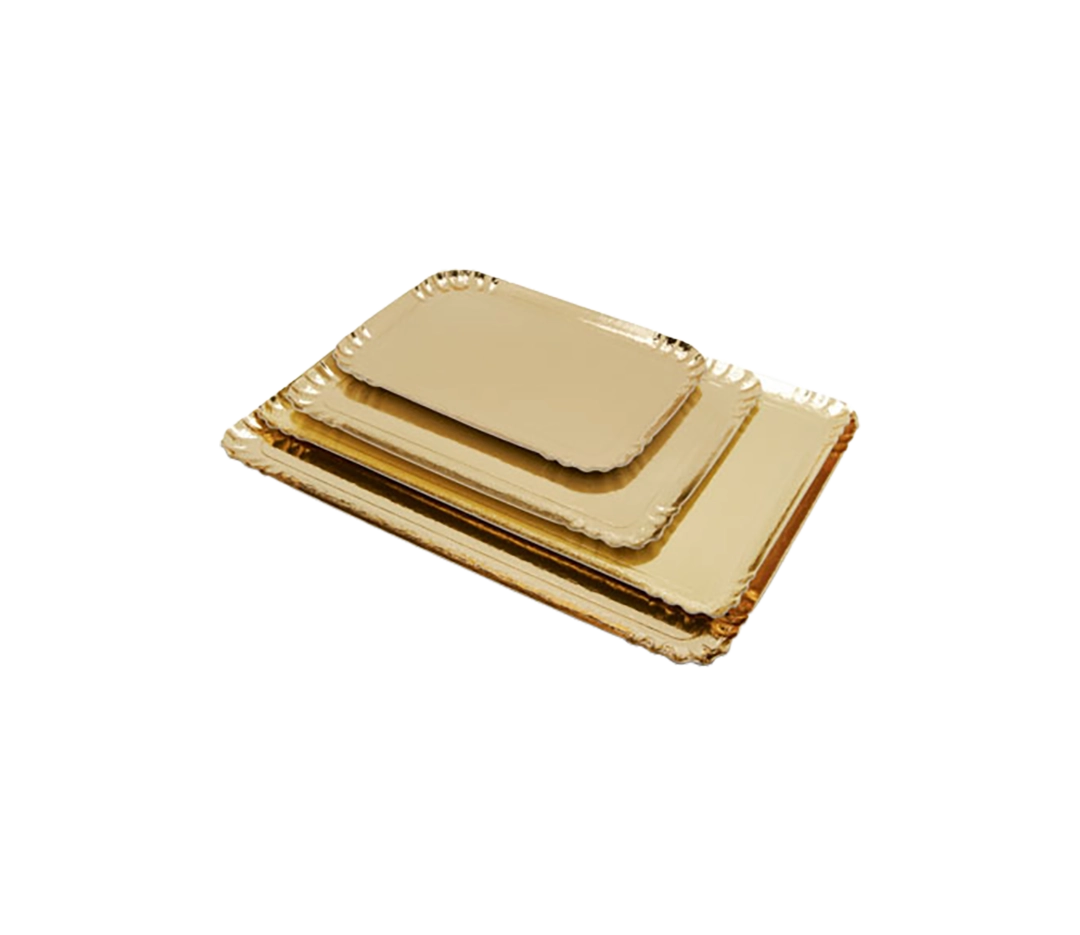 Plateau traiteur OR & BLANC 32x42cm - x25