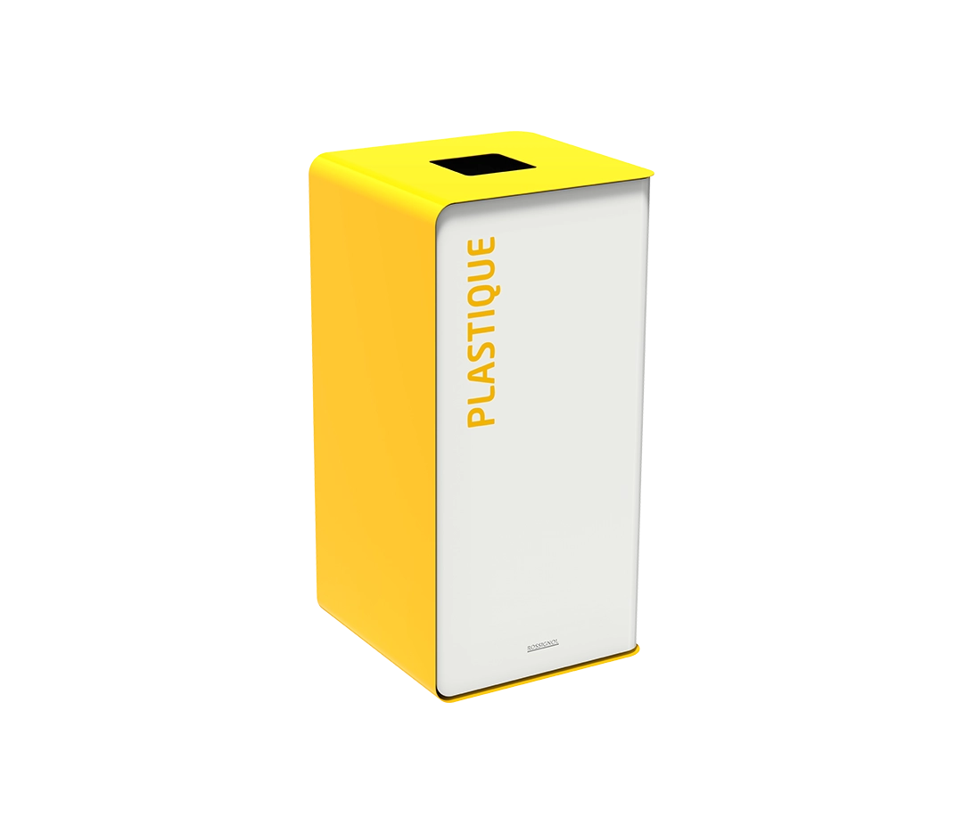 Poubelle 75L - Blanc et Jaune Colza