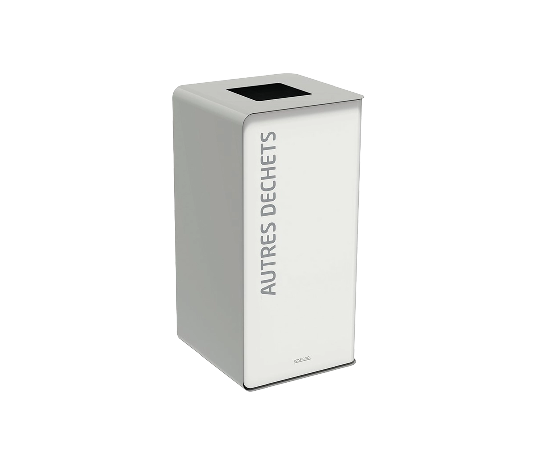Poubelle blanc/gris clair CUBATRI - 75L