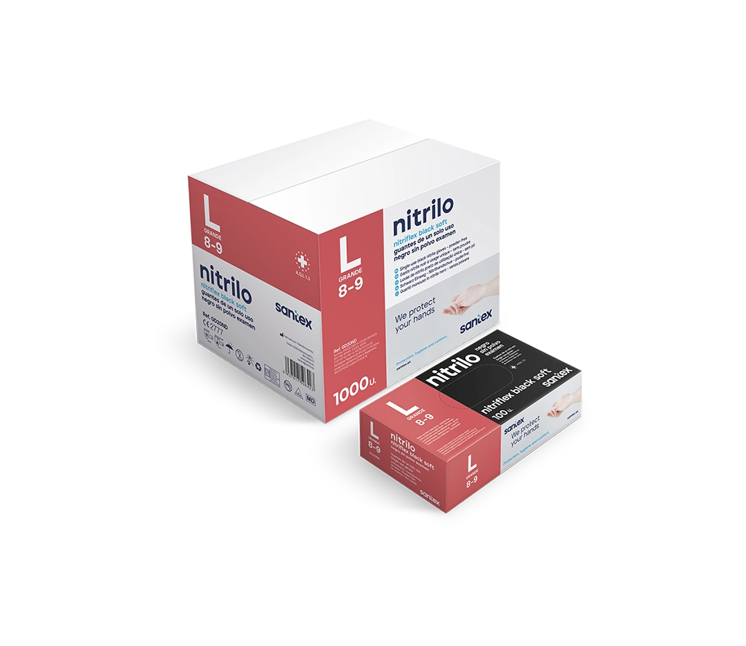 Gant nitrile noir taille L - x100