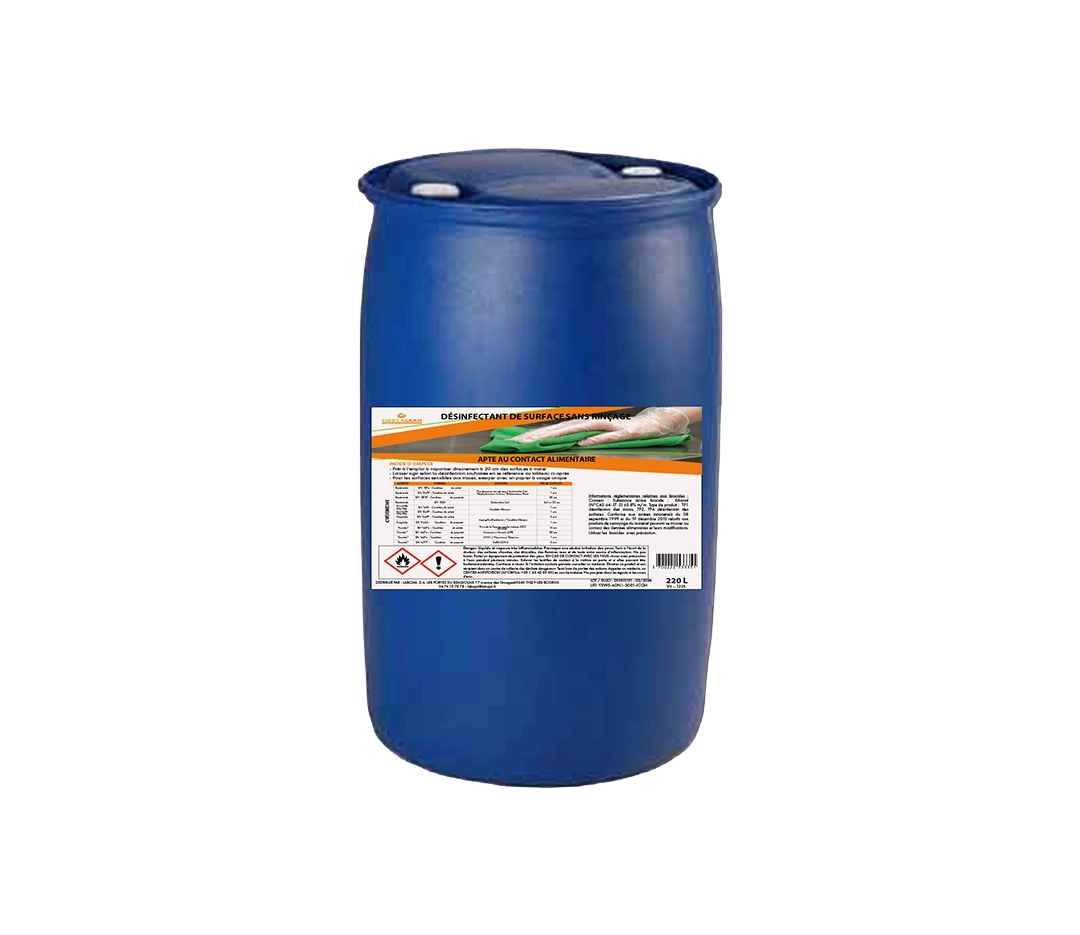 Liquide biocide désinfectant sans rinçage - 220L