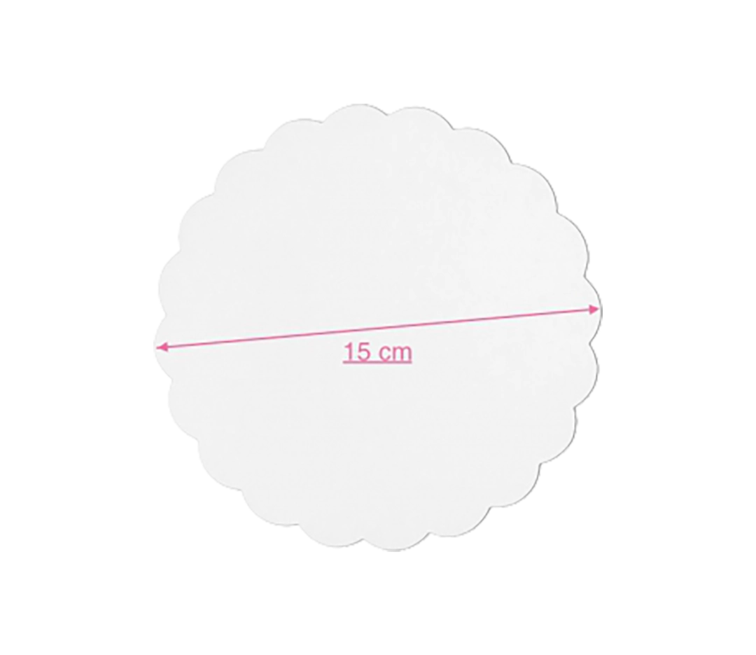 Ronds festonnés blancs 15cm - x250