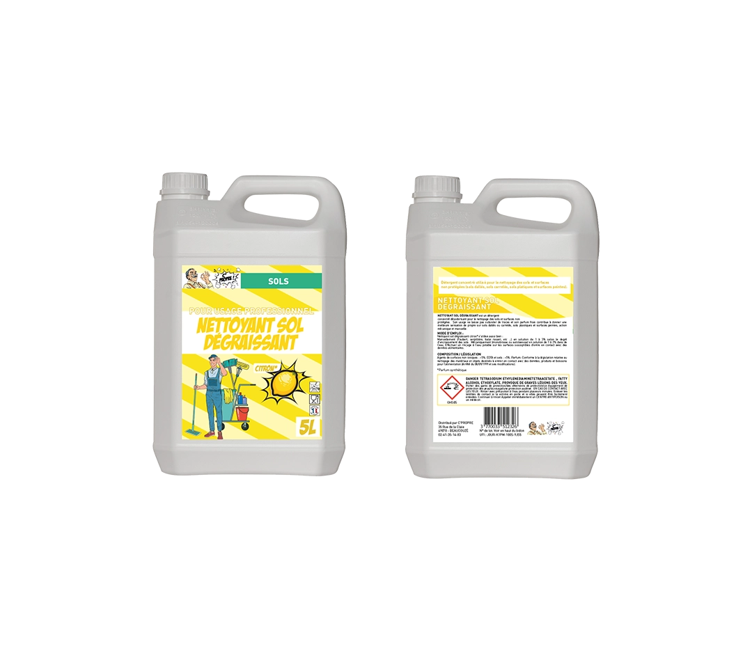 Nettoyant sol dégraissant citron - 5L